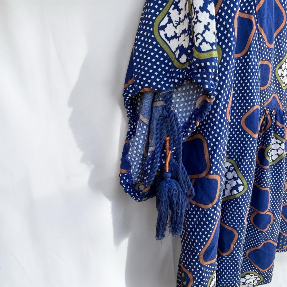 The Odells Anthro Sierra Kimono Tassel Dolman Sleeves Geometric Boho Top 1X - Picture 4 of 10